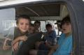 Les enfants dans le minibus